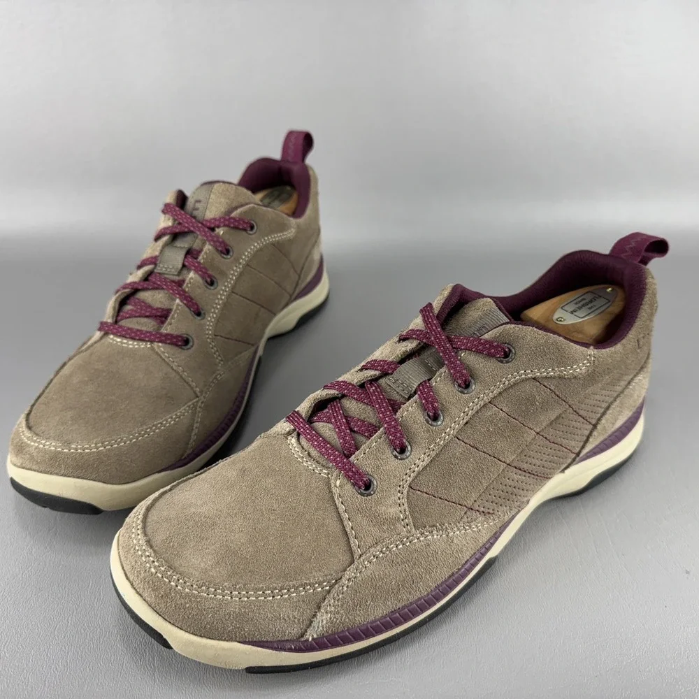 LL Bean Beansport Shoes Womens Size 10 Brown Suede Leather Athletic Hiking Trail